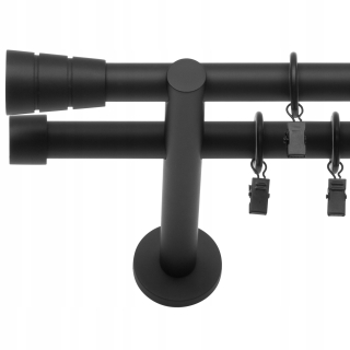 DVOJITÁ MATNÁ ČIERNA ZÁclonová TYČ 19 mm / 300 cm